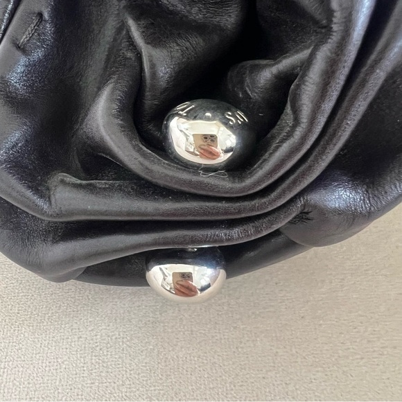 NWT Tod's Black Leather Clutch Medium Logo Silver Accent Made in Italy Vtg - Picture 8 of 16